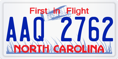 NC license plate AAQ2762