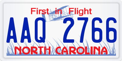 NC license plate AAQ2766