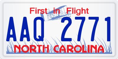 NC license plate AAQ2771