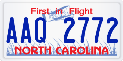 NC license plate AAQ2772