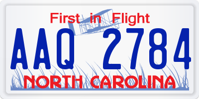 NC license plate AAQ2784