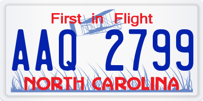 NC license plate AAQ2799