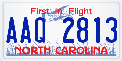 NC license plate AAQ2813
