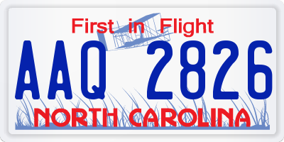 NC license plate AAQ2826
