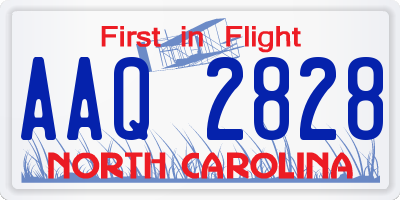 NC license plate AAQ2828