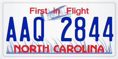 NC license plate AAQ2844