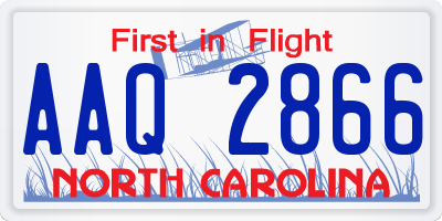 NC license plate AAQ2866