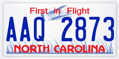 NC license plate AAQ2873