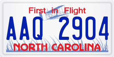 NC license plate AAQ2904