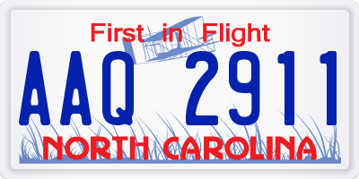 NC license plate AAQ2911