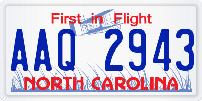NC license plate AAQ2943