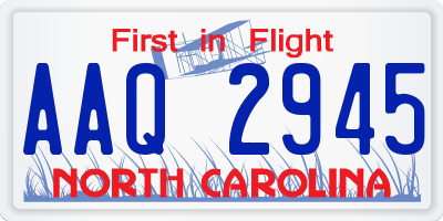 NC license plate AAQ2945