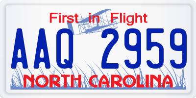 NC license plate AAQ2959