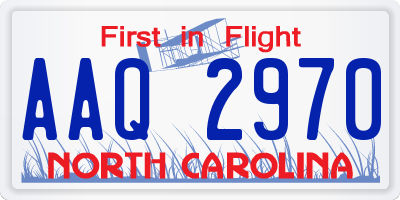 NC license plate AAQ2970