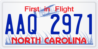 NC license plate AAQ2971