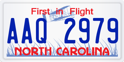 NC license plate AAQ2979