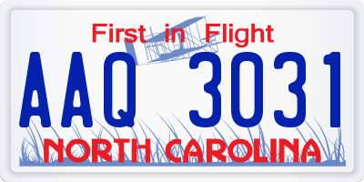 NC license plate AAQ3031