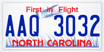 NC license plate AAQ3032
