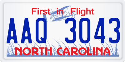 NC license plate AAQ3043
