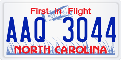 NC license plate AAQ3044