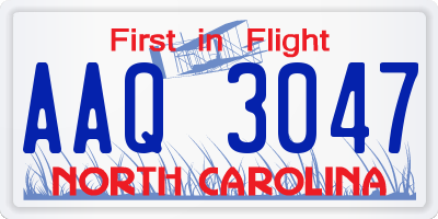 NC license plate AAQ3047