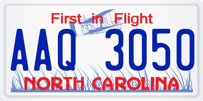 NC license plate AAQ3050