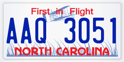 NC license plate AAQ3051