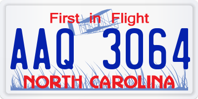 NC license plate AAQ3064