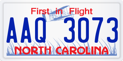 NC license plate AAQ3073