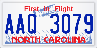 NC license plate AAQ3079