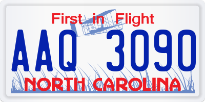 NC license plate AAQ3090