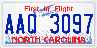 NC license plate AAQ3097