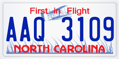 NC license plate AAQ3109