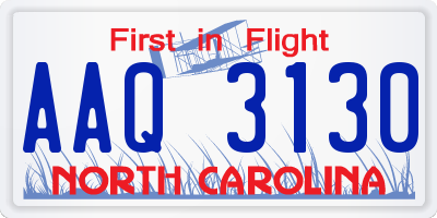 NC license plate AAQ3130