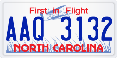 NC license plate AAQ3132
