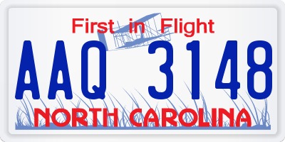 NC license plate AAQ3148