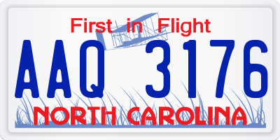 NC license plate AAQ3176