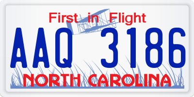 NC license plate AAQ3186