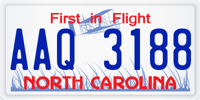 NC license plate AAQ3188