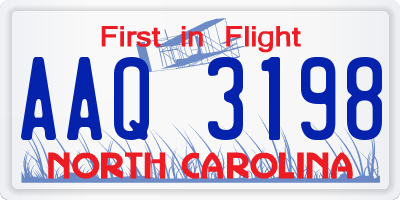 NC license plate AAQ3198