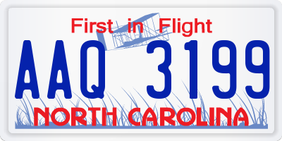 NC license plate AAQ3199