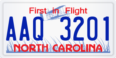 NC license plate AAQ3201