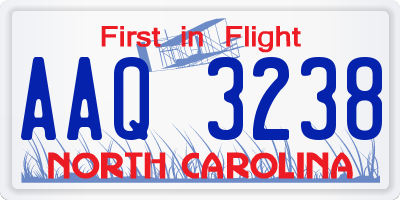 NC license plate AAQ3238