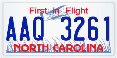 NC license plate AAQ3261