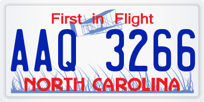 NC license plate AAQ3266