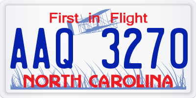 NC license plate AAQ3270