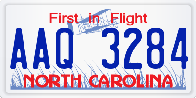 NC license plate AAQ3284