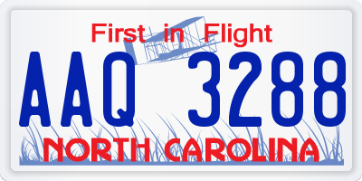 NC license plate AAQ3288