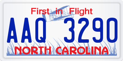 NC license plate AAQ3290