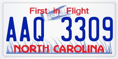 NC license plate AAQ3309